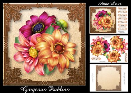 Gorgeous Dahlias - 3 Sheet Mini Kit