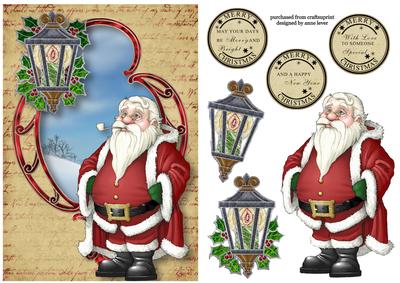 Jolly Santa & Christmas Script Frame