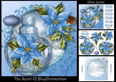 Christmas Perfume Bottle - the Scent of Blue Poinsettias
