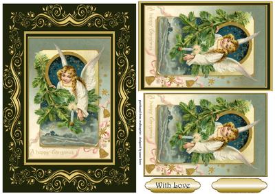 Beautifully Framed Vintage Christmas Fir Angel