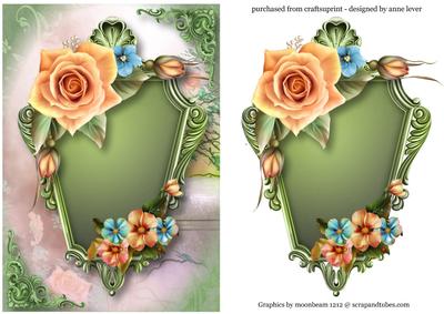 Pretty Peach Rose Topper & Plaque