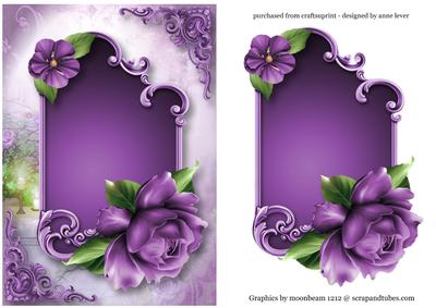 Pretty Purple Rose Topper and Plaque