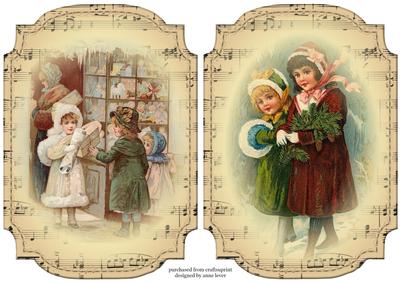 2 Shaped Sheet Music Christmas Toppers - Children