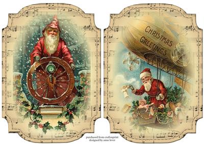 2 Shaped Sheet Music Christmas Toppers - Transport - Male