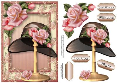 Gorgeous Edwardian Roses Hat & Stand