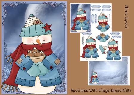 Snowman with Gingerbread Gifts