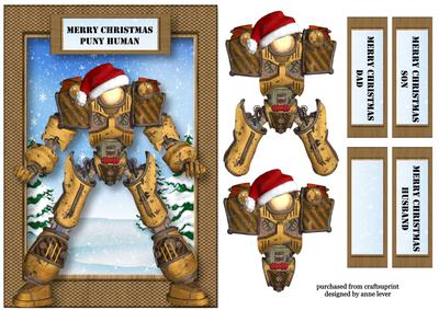 Merry Christmas Puny Human - Yellow Robot