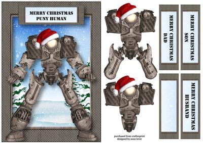 Merry Christmas Puny Human - Gunmetal Robot