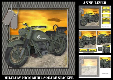 Military Motorbike Square Stacker