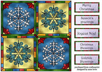 Stained Glass Christmas - Snowflakes
