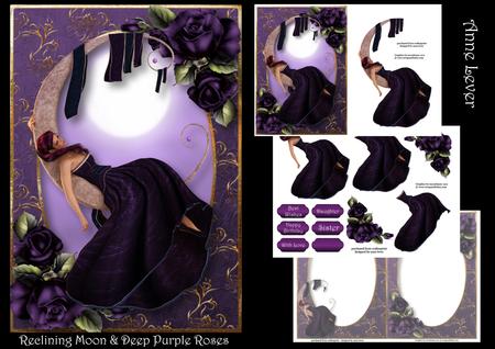 Reclining Moon & Deep Purple Roses