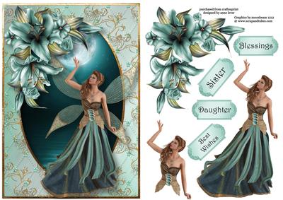 Luna Fairy & Teal Flowers