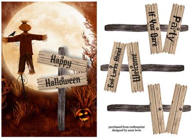 Halloween Topper / Party Invite - Spooky Signs