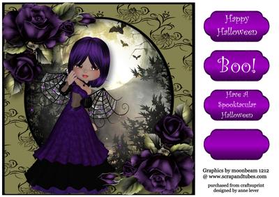 Purple Witchy Fairy - Happy Halloween