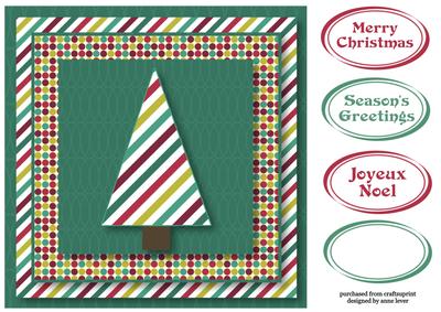 Dots & Stripes Christmas Tree - Teal & Magenta