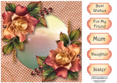 Vintage Polka Dots & Sunset Roses