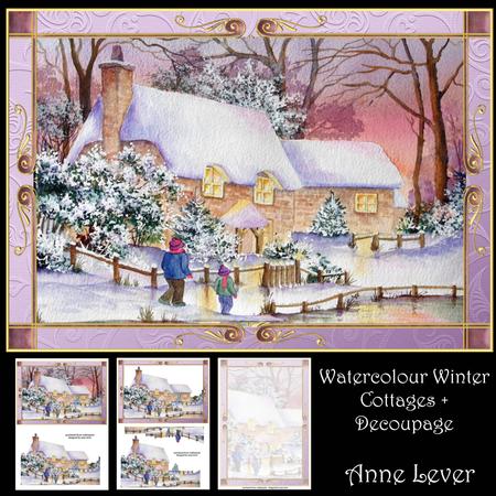 Watercolour Winter Cottages + Decoupage