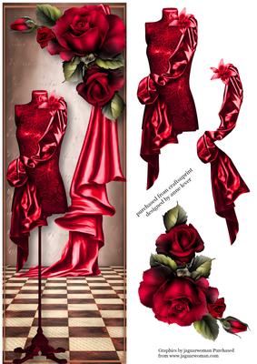 Couture Mannequin & Red Roses Large Dl