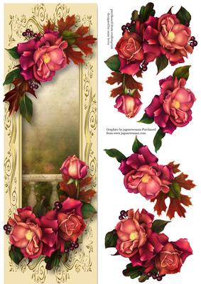 Gorgeous Framed Autumnal Roses Large Dl