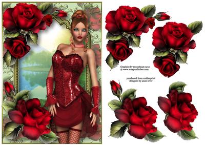 Burlesque with Red Roses