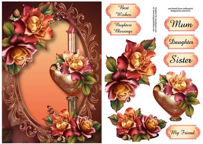 Tall Perfume Bottle - the Scent of Sunset Roses