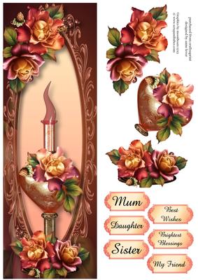 Tall Perfume Bottle - Sunset Roses Large Dl