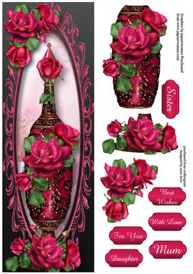 Tall Perfume Bottle - Celebration Roses Large Dl