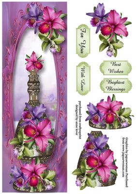Tall Perfume Bottle - Orchids Large Dl