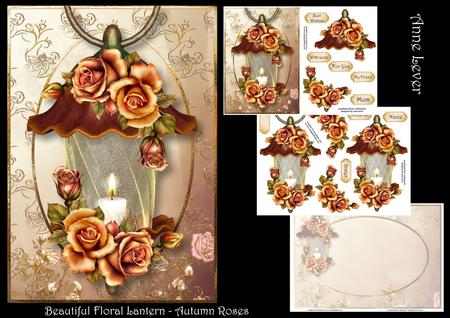 Beautiful Floral Lantern - Autumn Roses