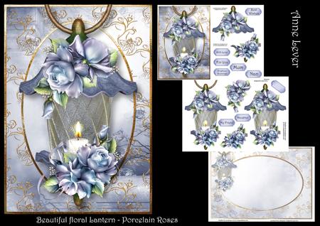 Beautiful Floral Lantern - Porcelain Roses
