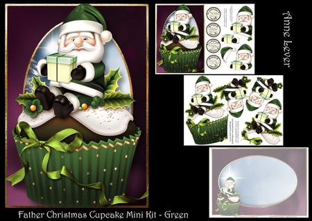 Father Christmas Cupcake Mini Kit - Green