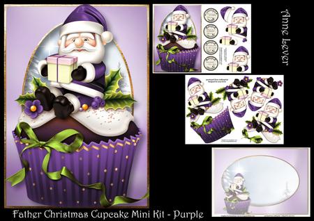 Father Christmas Cupcake Mini Kit - Purple