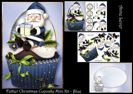 Father Christmas Cupcake Mini Kit - Blue