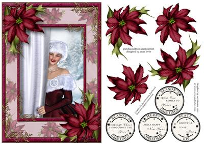 Christmas Beauty with Plum Poinsettias