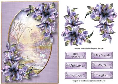 Watercolour Frosty Morning with Lilies & Decoupage