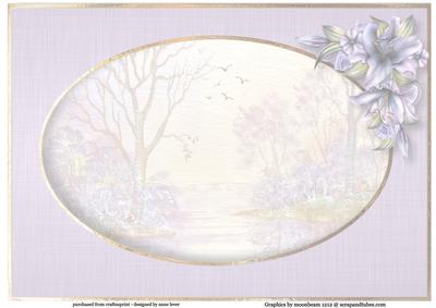 Watercolour Frosty Morning with Lilies & Decoupage Insert