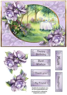 Watercolour Tea in the Garden with Decoupage