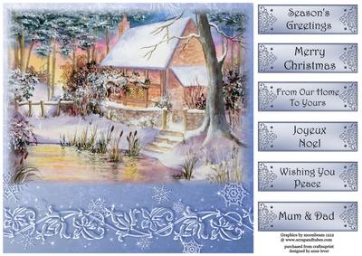 Watercolour Winter Woodland Cottage