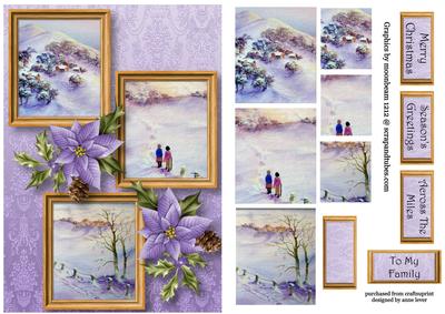 Snowy Christmas Hills Frame Trio