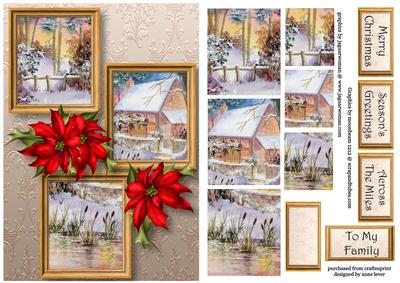 Winter Cottage Frame Trio