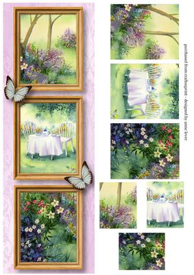 Tea in the Garden Frame Trio Large Dl