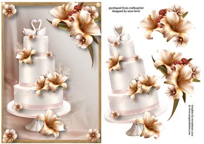 Lovely Ivory Lilies Wedding Cake