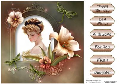 Vintage Beauty with Ivory Lily & Dragonflies