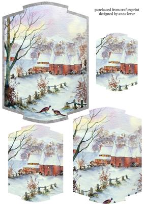 Snowy Oast Houses Shaped Pyramid Topper