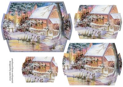 The Christmas Cottage Shaped Pyramid Topper