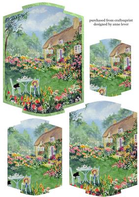 Beautiful Floral Cottage Shaped Pyramid Topper