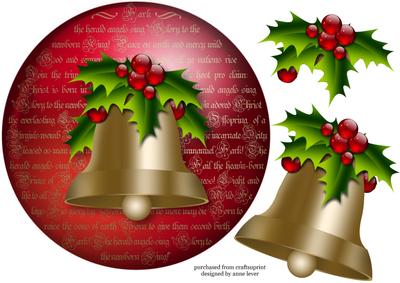 Golden Bell Bauble Shaped Topper