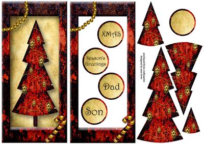 Steampunk Rusty Red Christmas Tree Dl - Male