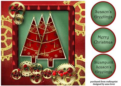 Steampunk Christmas, Red, Gold & Green