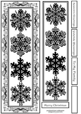 Monochrome Snowflakes 7 Large Dl - Inksaver